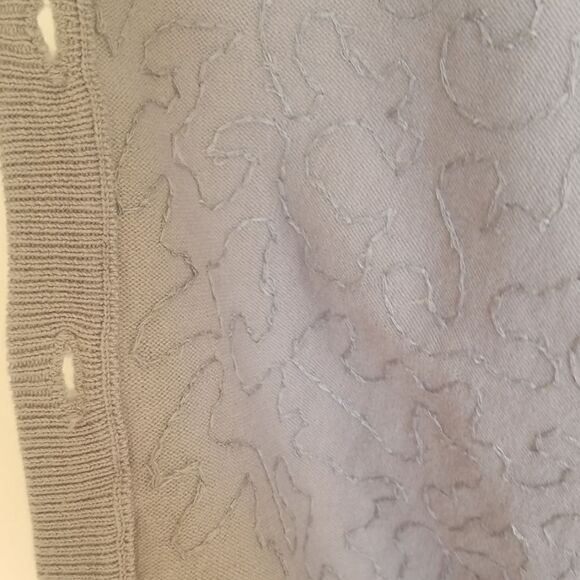 Grey cropped button down Sequin Cardigan,3/4 Slv,S - Picture 5 of 6